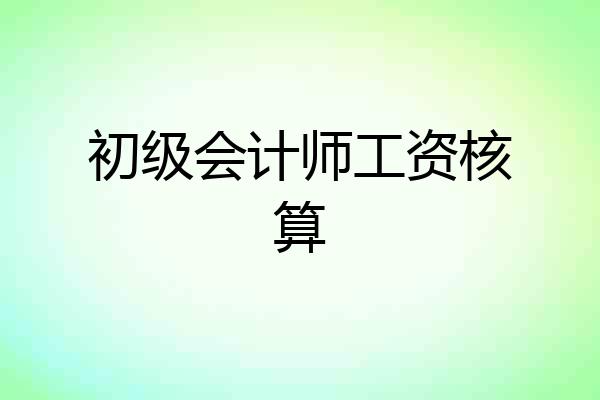 初级会计师工资核算
