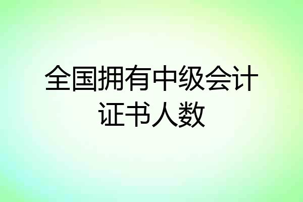 全国拥有中级会计证书人数