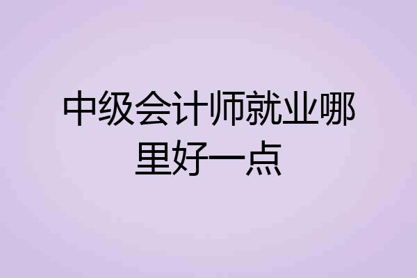 中级会计师就业哪里好一点