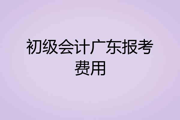 初级会计广东报考费用