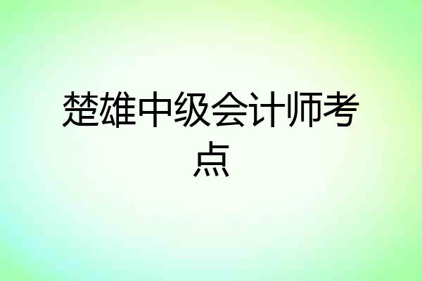 楚雄中级会计师考点