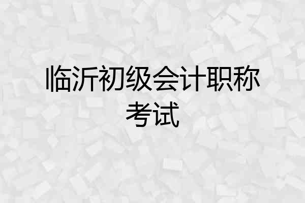 临沂初级会计职称考试
