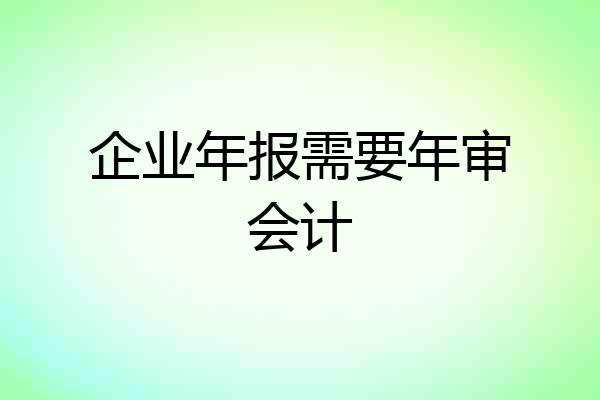 企业年报需要年审会计