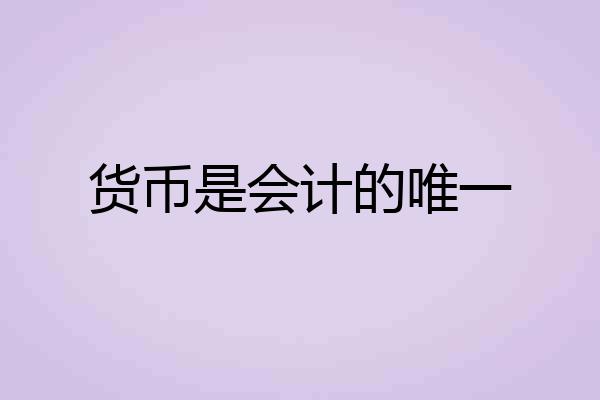 货币是会计的唯一