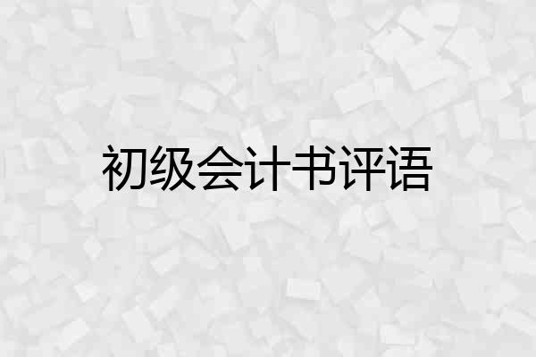 初级会计书评语