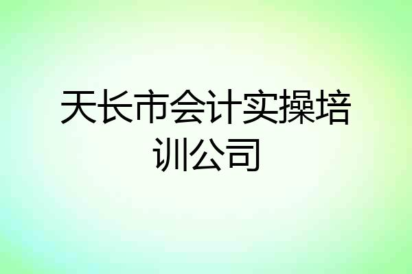 天长市会计实操培训公司