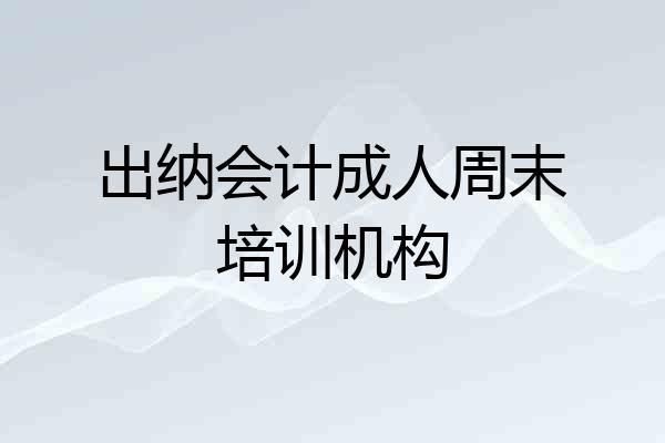出纳会计成人周末培训机构