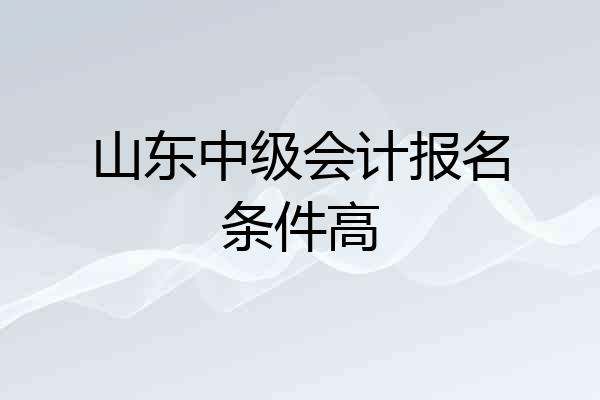 山东中级会计报名条件高