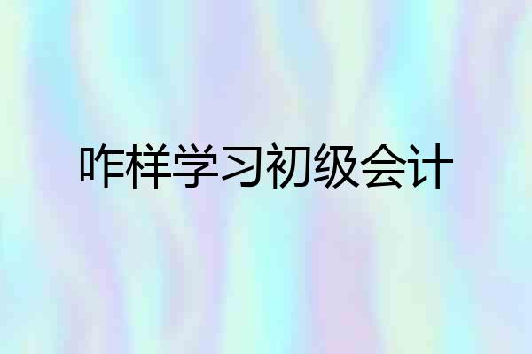 咋样学习初级会计