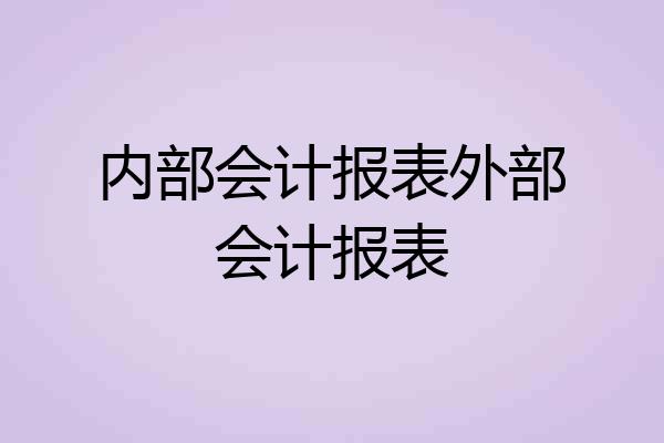 内部会计报表外部会计报表