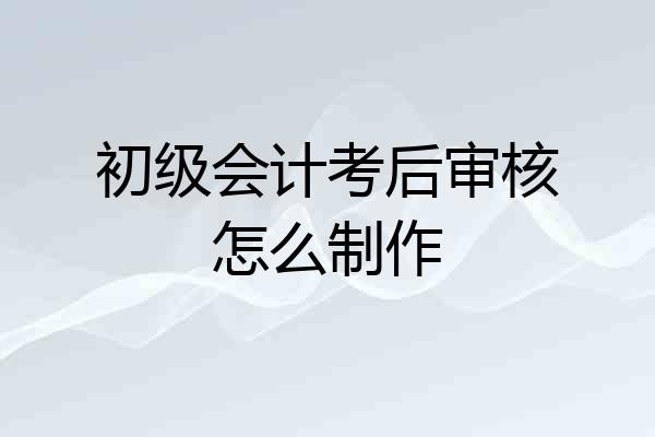 初级会计考后审核怎么制作