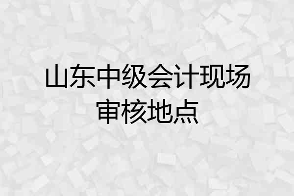 山东中级会计现场审核地点