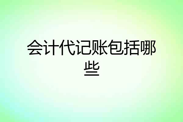 会计代记账包括哪些