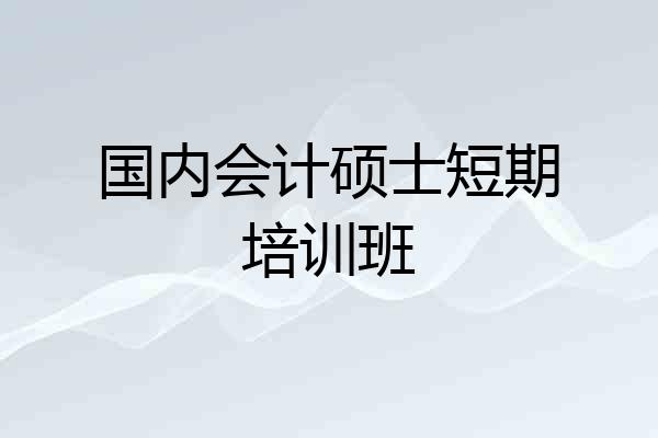国内会计硕士短期培训班