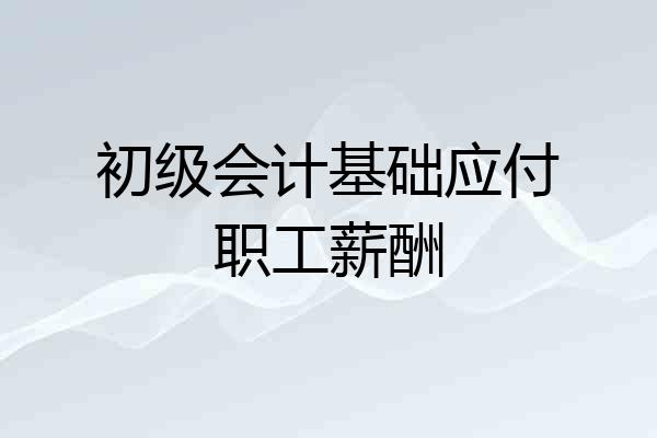 初级会计基础应付职工薪酬
