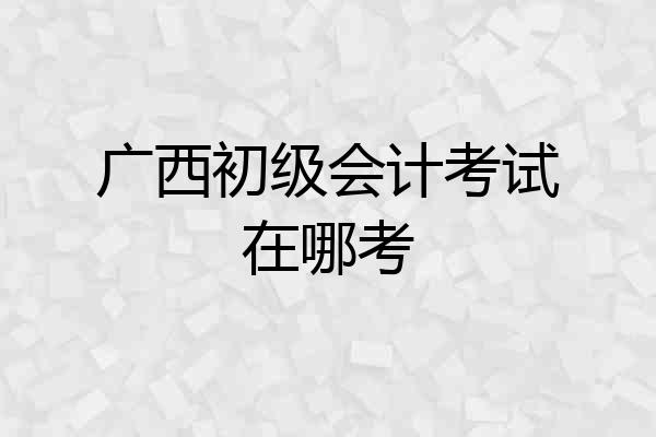 广西初级会计考试在哪考