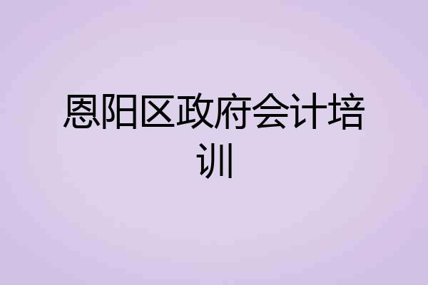 恩阳区政府会计培训