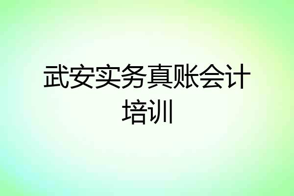 武安实务真账会计培训