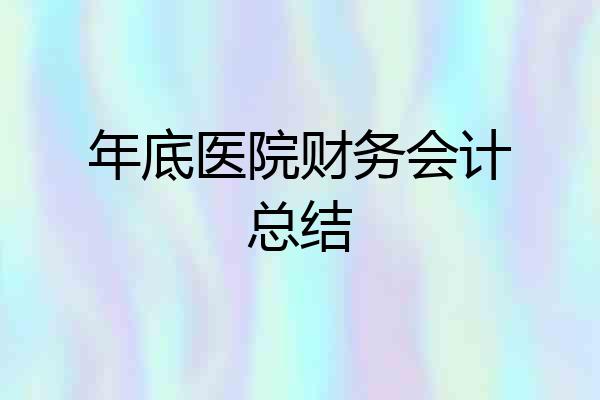 年底医院财务会计总结