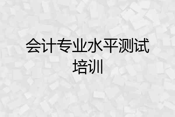 会计专业水平测试培训