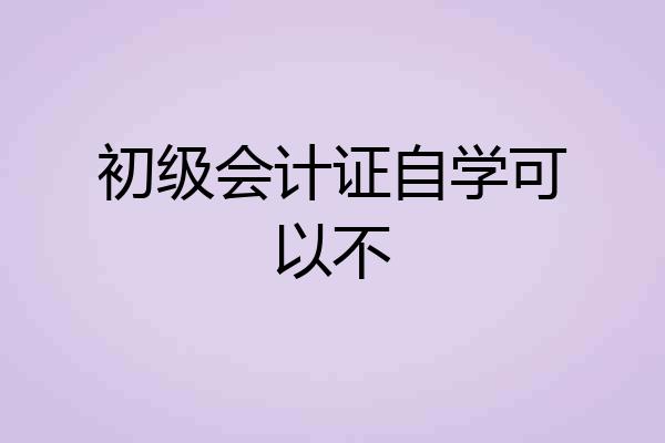 初级会计证自学可以不