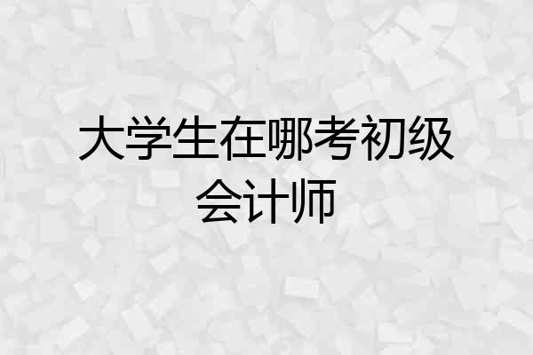 大学生在哪考初级会计师