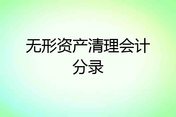 无形资产清理会计分录