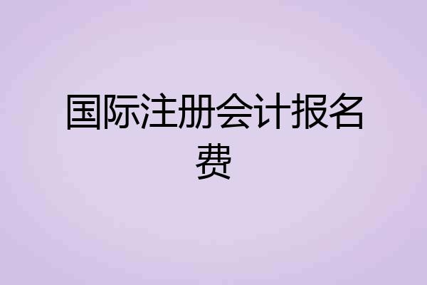国际注册会计报名费