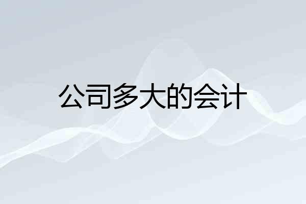 公司多大的会计