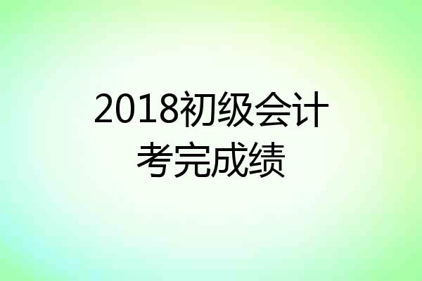 2018初级会计考完成绩