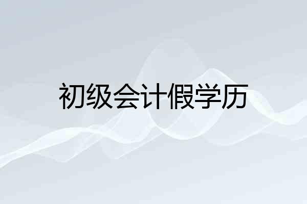 初级会计假学历