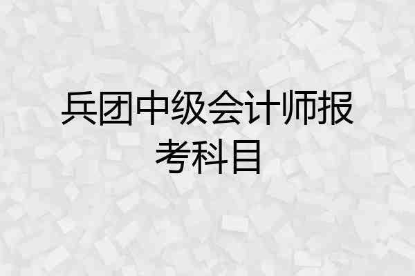 兵团中级会计师报考科目