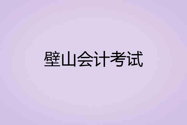 壁山会计考试