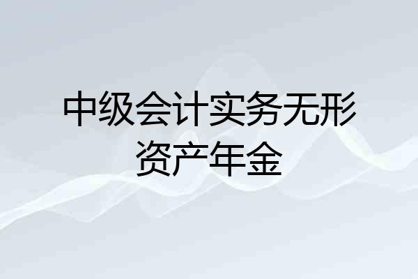 中级会计实务无形资产年金
