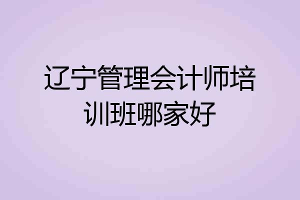 辽宁管理会计师培训班哪家好