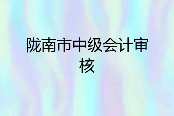 陇南市中级会计审核