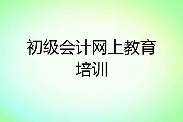 初级会计网上教育培训