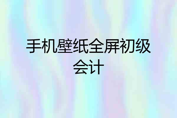 手机壁纸全屏初级会计