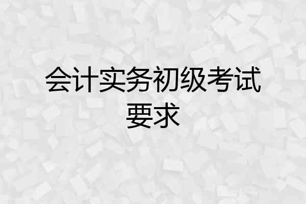 会计实务初级考试要求