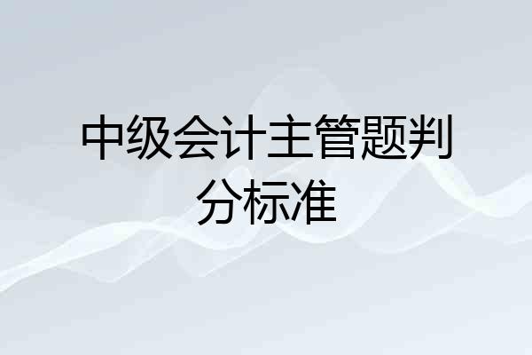 中级会计主管题判分标准
