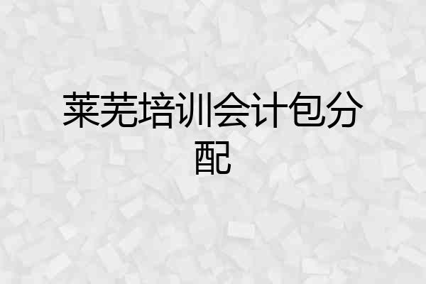 莱芜培训会计包分配