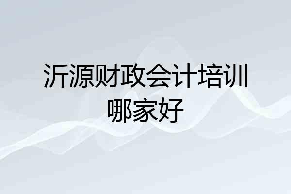 沂源财政会计培训哪家好