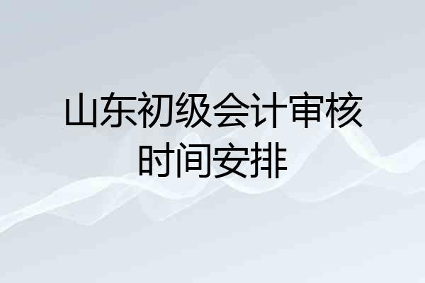 山东初级会计审核时间安排