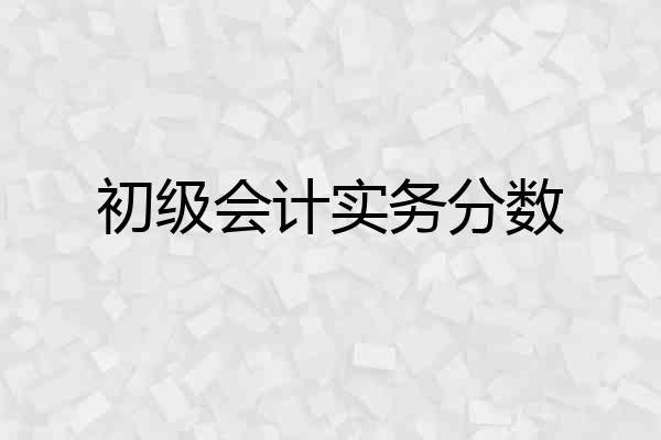 初级会计实务分数