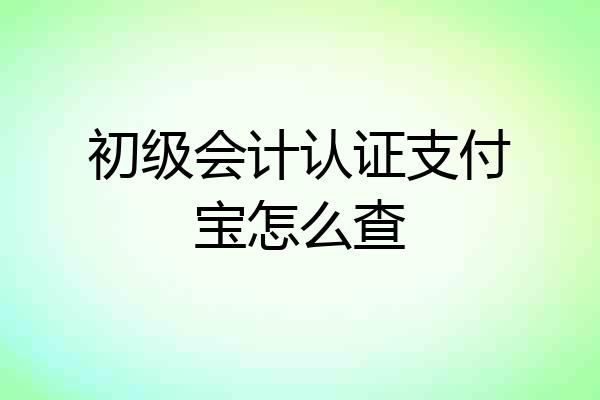初级会计认证支付宝怎么查