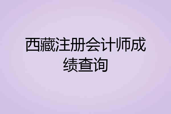西藏注册会计师成绩查询