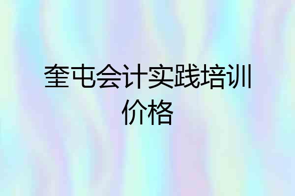奎屯会计实践培训价格