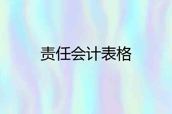 责任会计表格
