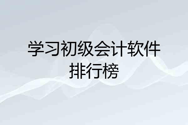 学习初级会计软件排行榜