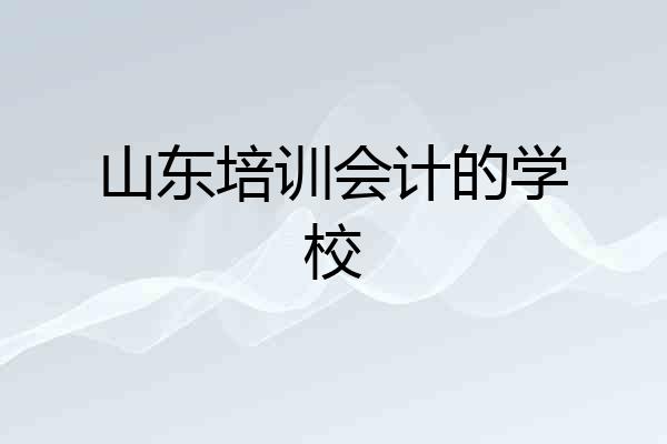 山东培训会计的学校